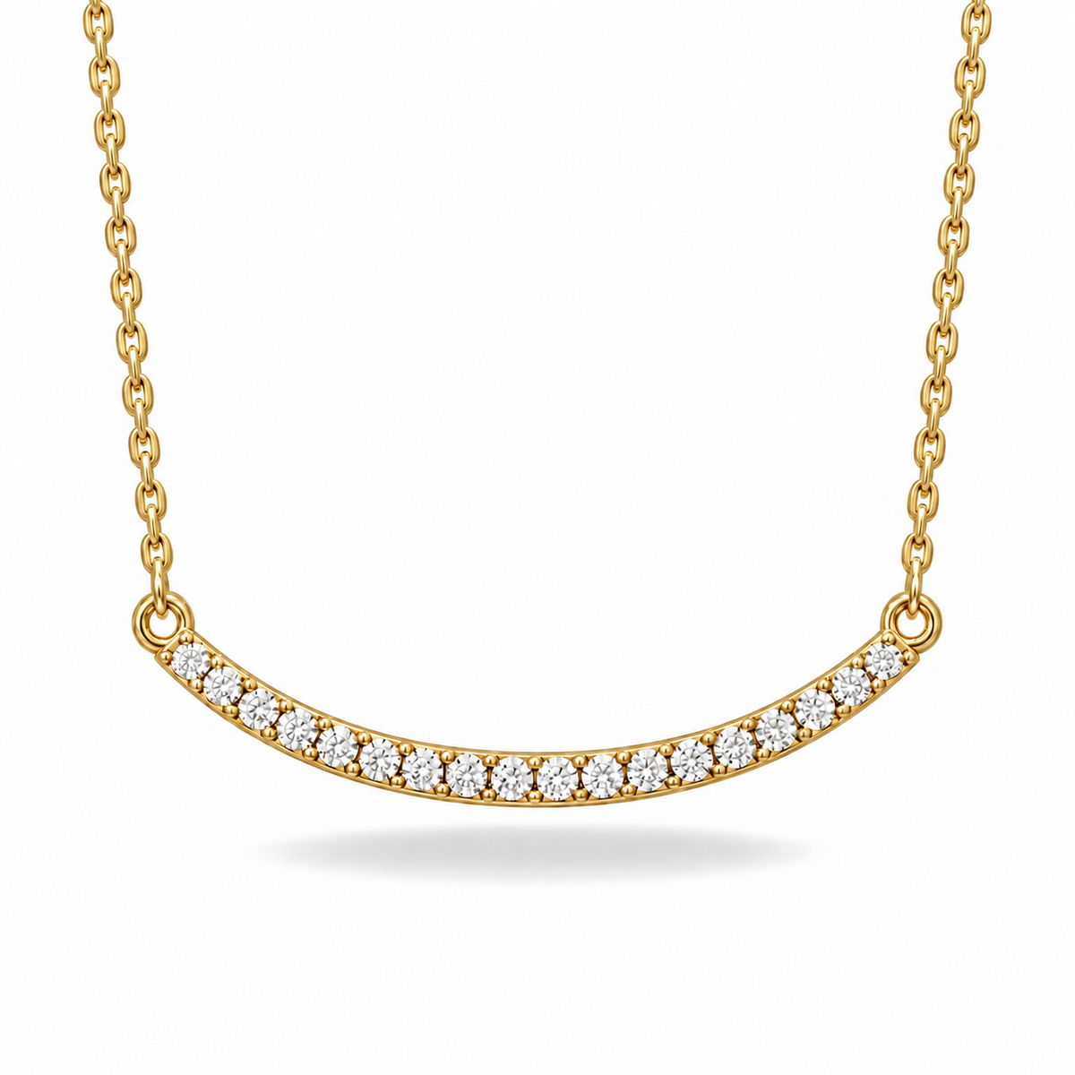 [metal:yellow-gold] Arabesque Diamond Bar Necklace — front — Yellow gold colour preview [catalog-v4]