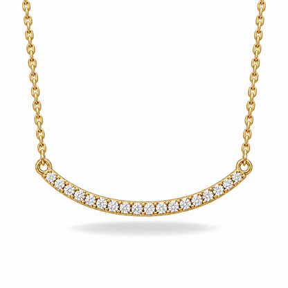 [metal:yellow-gold] Arabesque Diamond Bar Necklace — front — Yellow gold colour preview [catalog-v4]