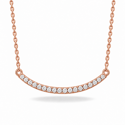 [metal:rose-gold] Arabesque Diamond Bar Necklace — front — Rose gold colour preview [catalog-v4]