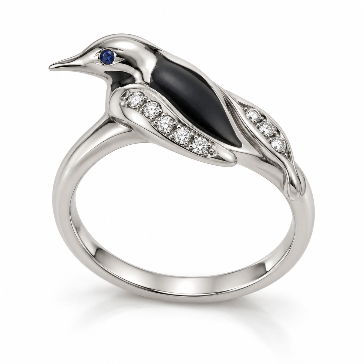 Arctis Penguin Ring — hero — [metal:white-gold]