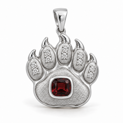 Arden Bear Pendant - hero - [metal:platinum] - Model styling: 19-inch (48.3 cm) chain; pendant sold separately