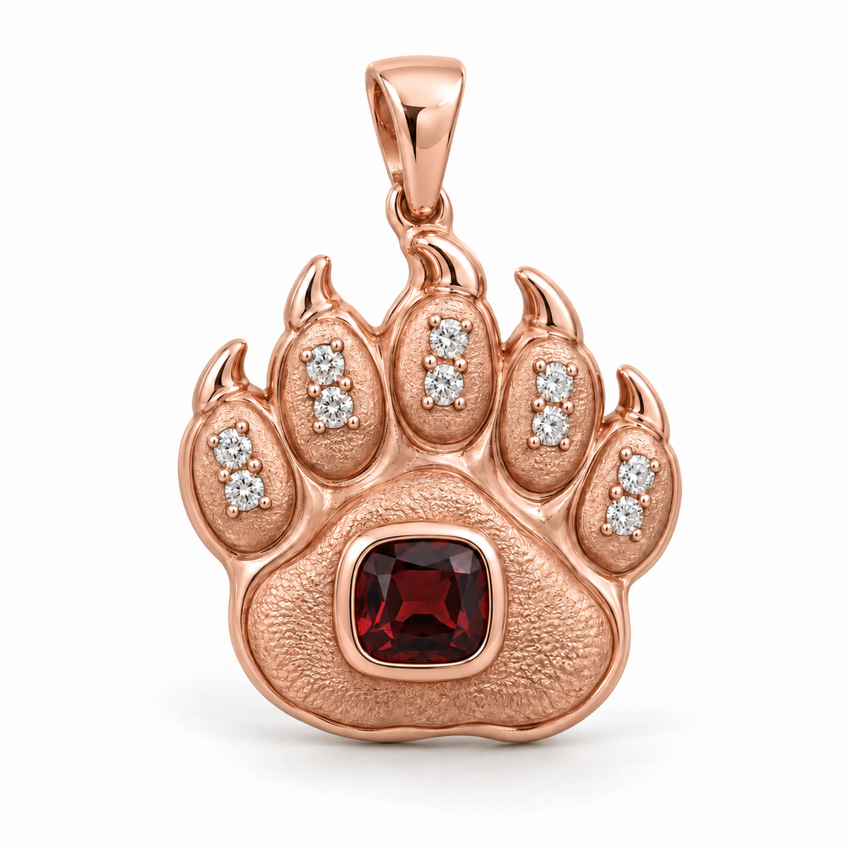 Arden Bear Pendant — hero — [metal:rose-gold] — Model styling:19-inch (48.3 cm) chain; pendant sold separately
