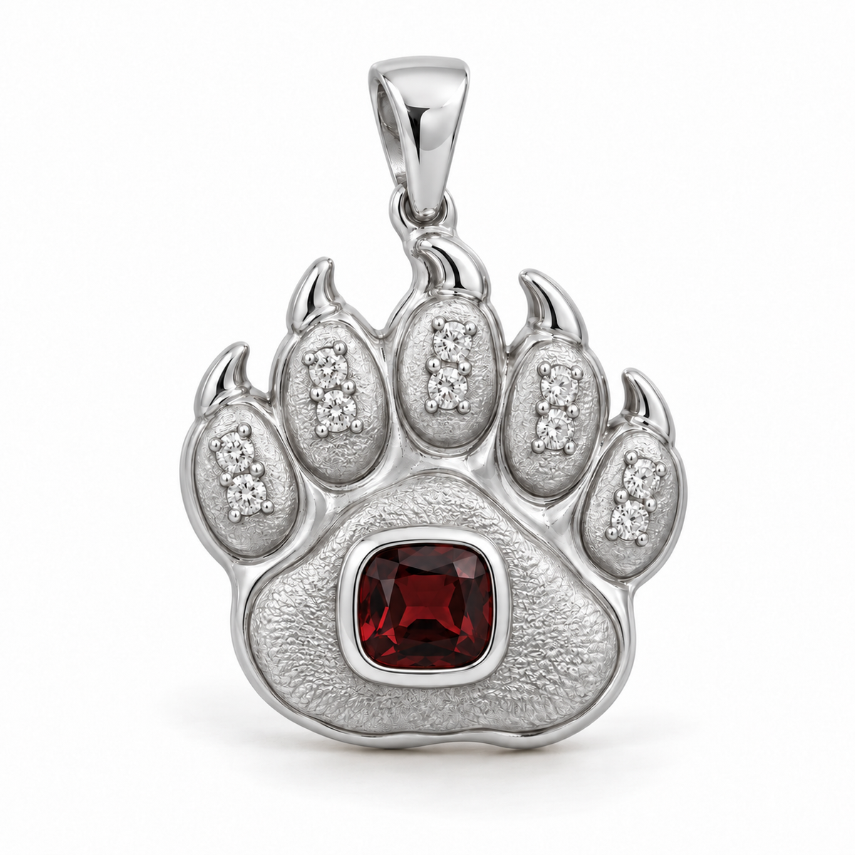 Arden Bear Pendant — hero — [metal:white-gold] — Model styling:19-inch (48.3 cm) chain; pendant sold separately