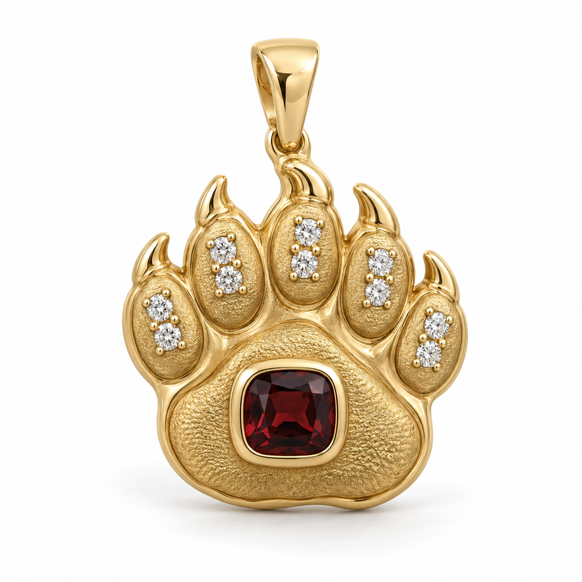 Arden Bear Pendant — hero — [metal:yellow-gold] — Model styling:19-inch (48.3 cm) chain; pendant sold separately