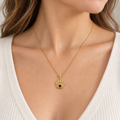 Arden Bear Pendant — worn view — [metal:all] — Model styling:19-inch (48.3 cm) chain; pendant sold separately