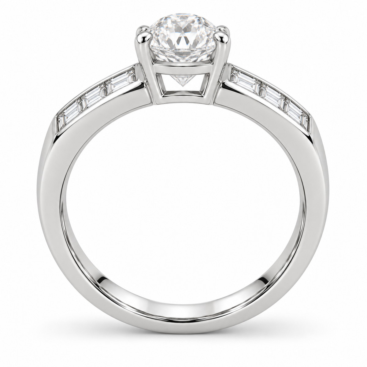 [metal:white-gold] Arielle Baguette-Channel Setting — top — Original setting design illustration [catalog-v4]