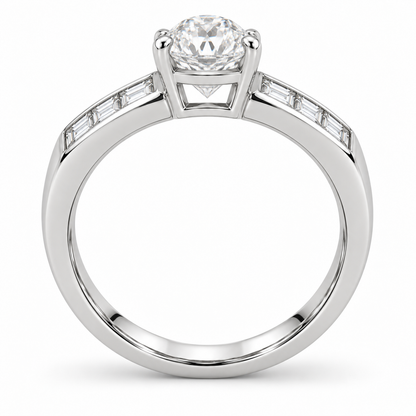[metal:white-gold] Arielle Baguette-Channel Setting — top — Original setting design illustration [catalog-v4]