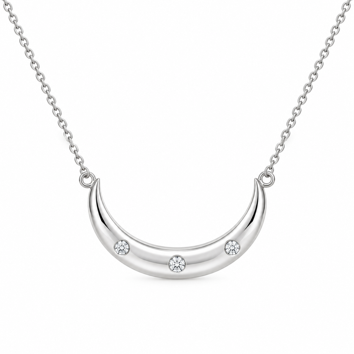 [metal:white-gold] Arietta Crescent Necklace — front — Arietta Crescent Necklace front design illustration [catalog-v4]