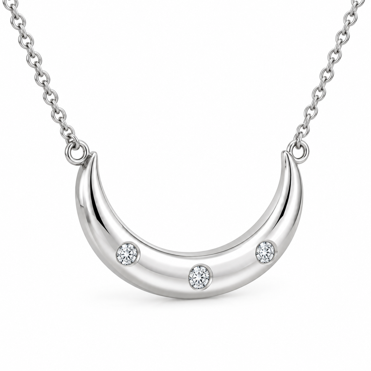 [metal:white-gold] Arietta Crescent Necklace — three-quarter — Arietta Crescent Necklace three-quarter design illustration [catalog-v4]