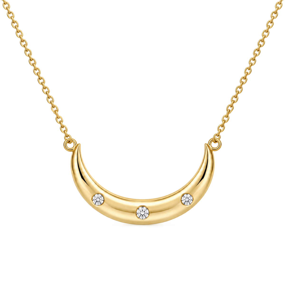 [metal:yellow-gold] Arietta Crescent Necklace — front — Arietta Crescent Necklace front design illustration [catalog-v4]