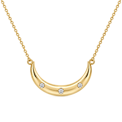 [metal:yellow-gold] Arietta Crescent Necklace — front — Arietta Crescent Necklace front design illustration [catalog-v4]