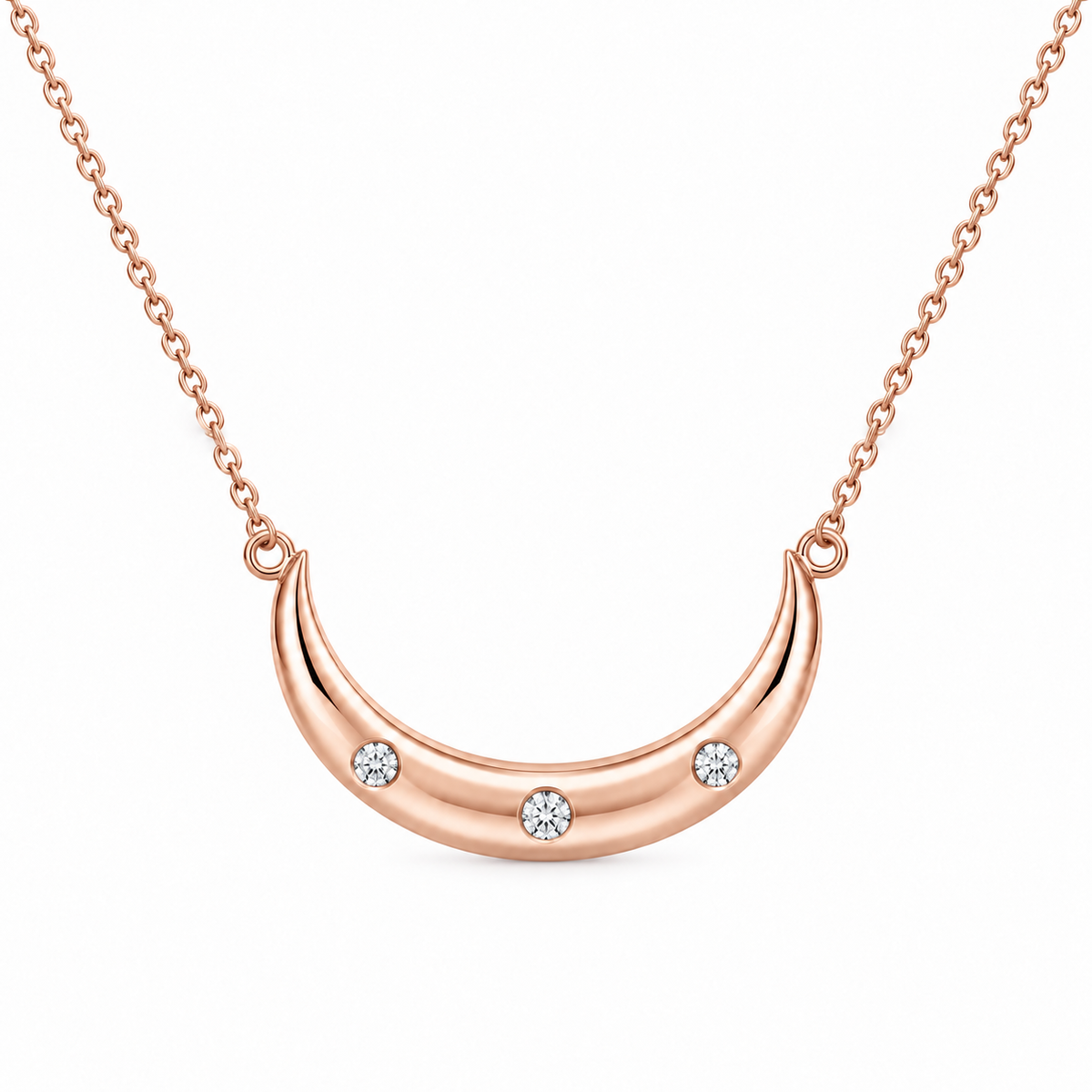 [metal:rose-gold] Arietta Crescent Necklace — front — Arietta Crescent Necklace front design illustration [catalog-v4]
