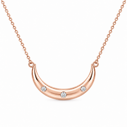 [metal:rose-gold] Arietta Crescent Necklace — front — Arietta Crescent Necklace front design illustration [catalog-v4]