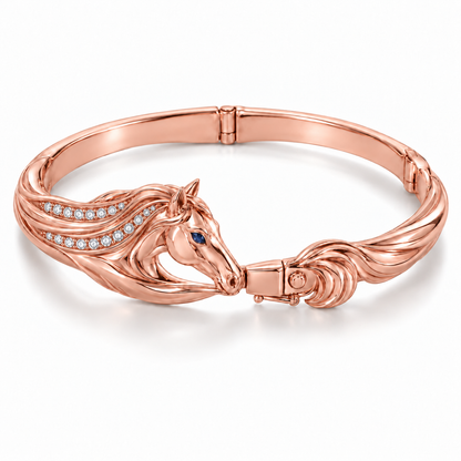 Ariette Horse Bracelet — hero — [metal:rose-gold]