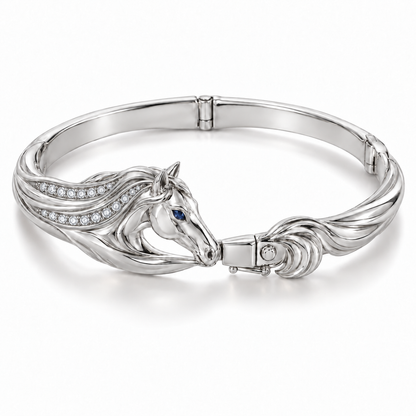 Ariette Horse Bracelet — hero — [metal:white-gold]