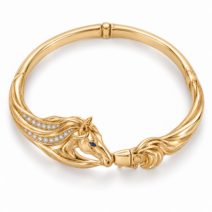 Ariette Horse Bracelet — top view — [metal:all]