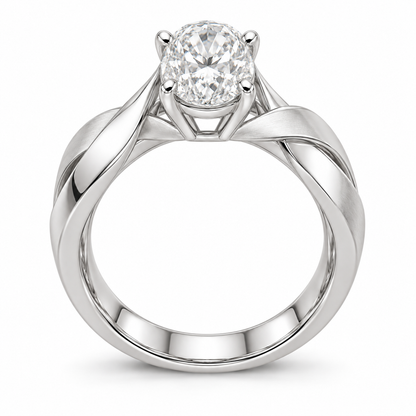 [metal:white-gold] Ariosa Flat-Ribbon Twist Setting — top — Original setting design illustration [catalog-v4]