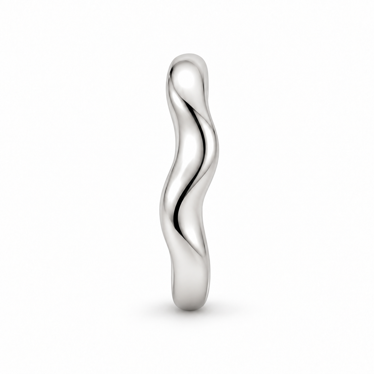[metal:white-gold] Asteria Wave Ring — side-profile — Asymmetric polished wave band, edge profile studio view [catalog-v4]
