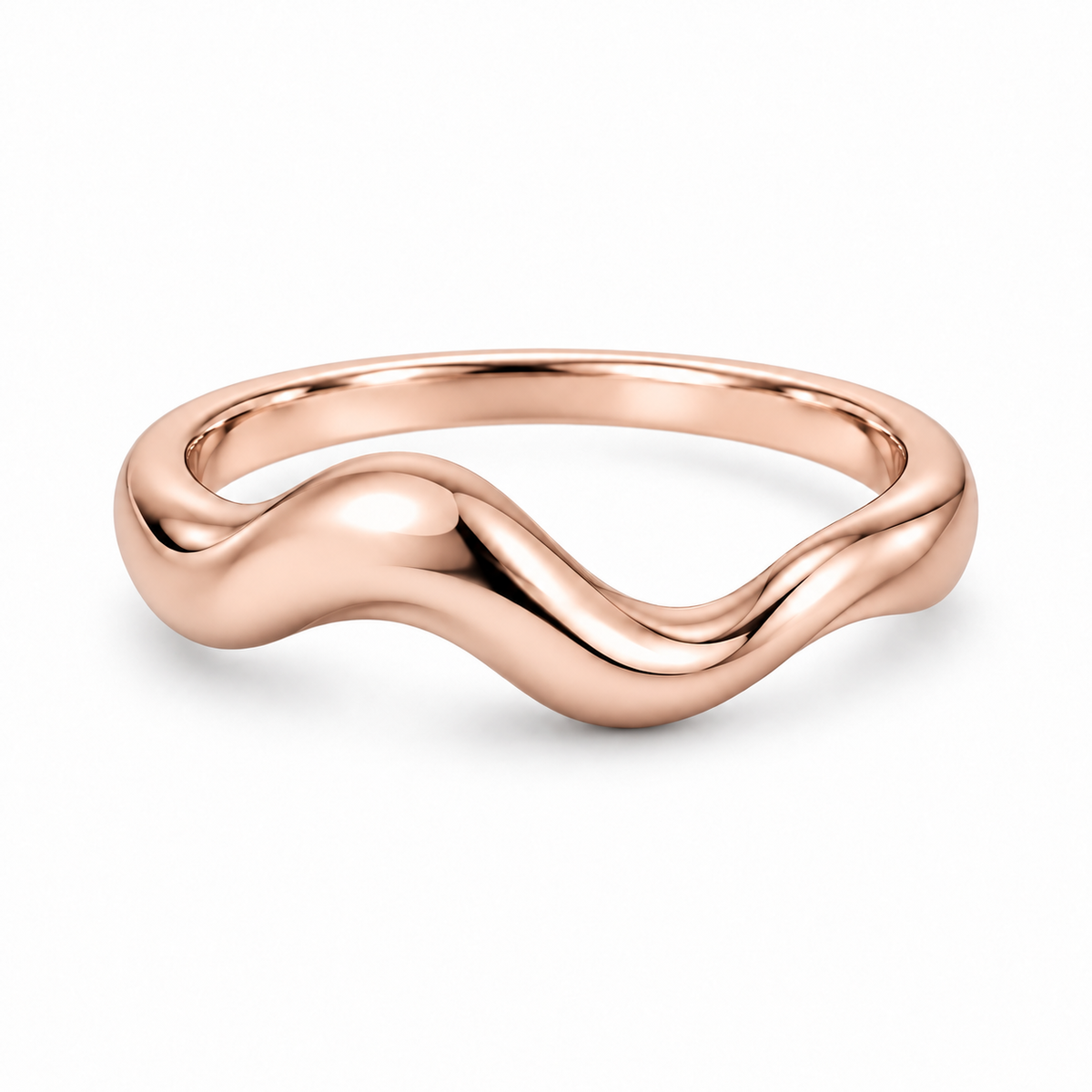 [metal:rose-gold] Asteria Wave Ring — front — Rose gold colour preview [catalog-v4]