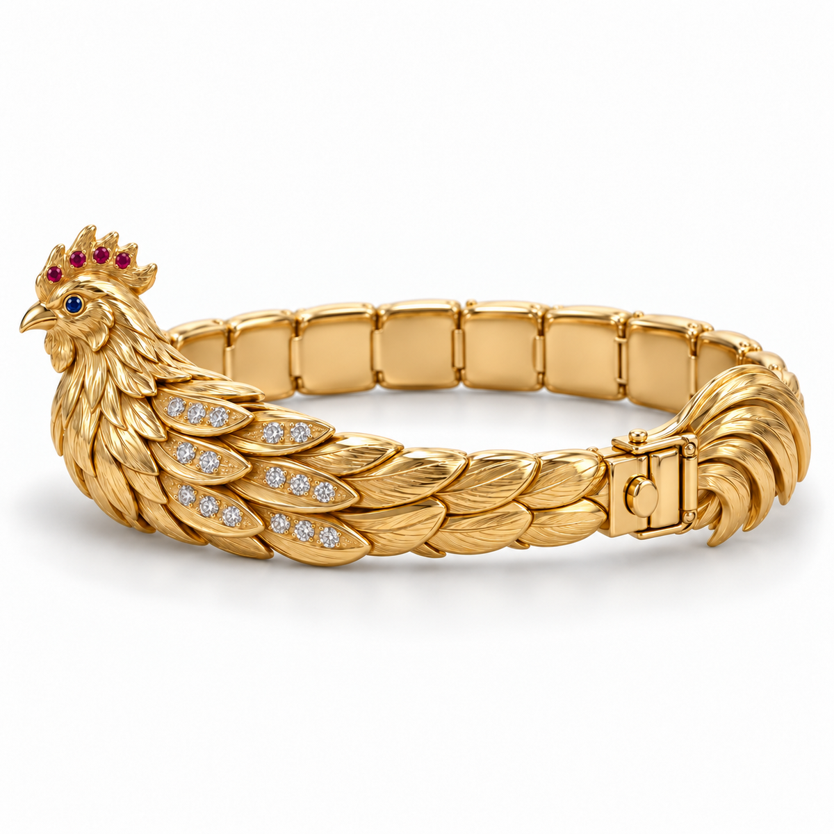 Aube Rooster Bracelet — side profile — [metal:all]