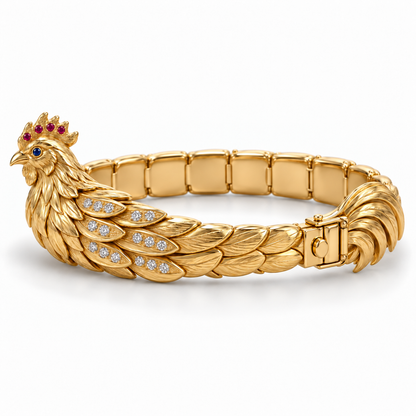 Aube Rooster Bracelet — side profile — [metal:all]