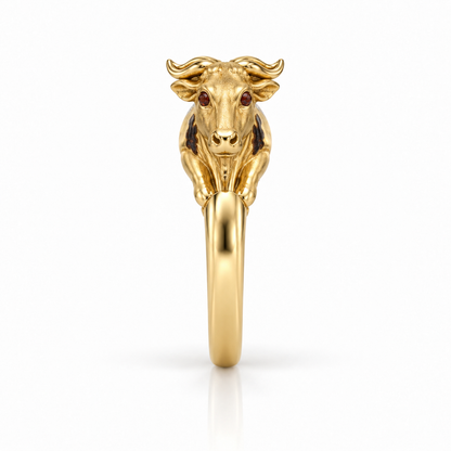 Aubrac Cow Ring — side profile — [metal:all]
