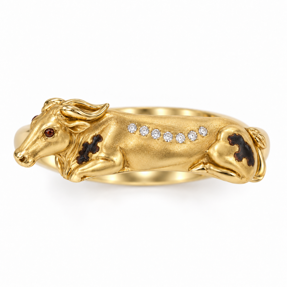 Aubrac Cow Ring — top view — [metal:all]