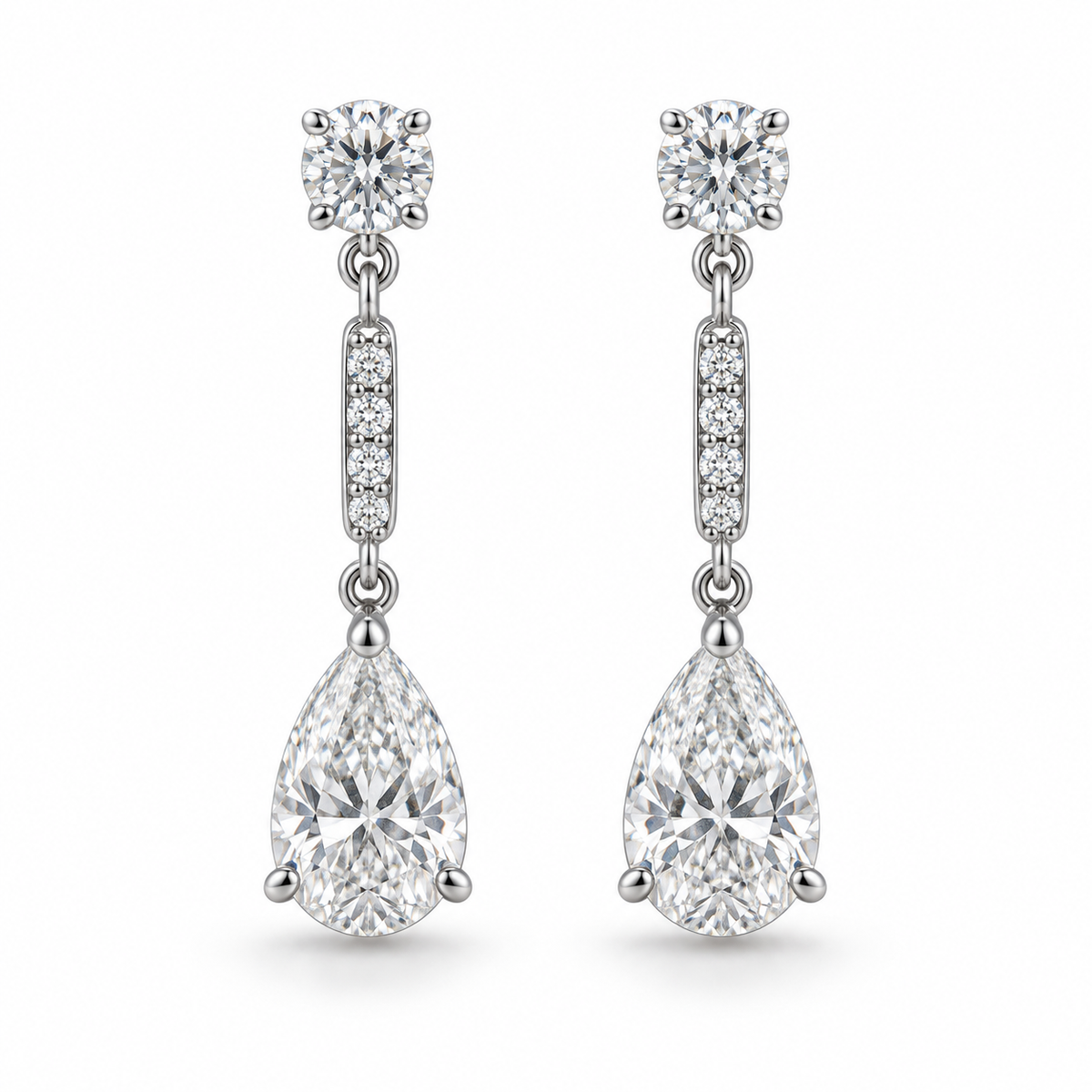 [metal:white-gold] Aurelia Drop Earrings — front — illustrative design render [catalog-v2]