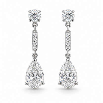[metal:white-gold] Aurelia Drop Earrings — front — illustrative design render [catalog-v2]