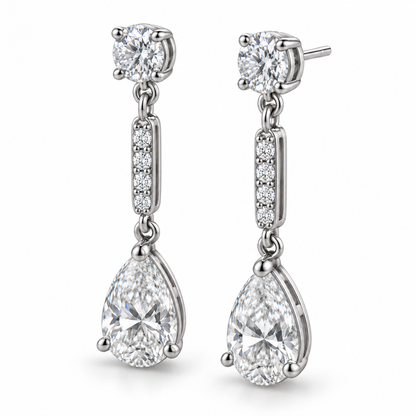 [metal:white-gold] Aurelia Drop Earrings — three-quarter — illustrative design render [catalog-v2]