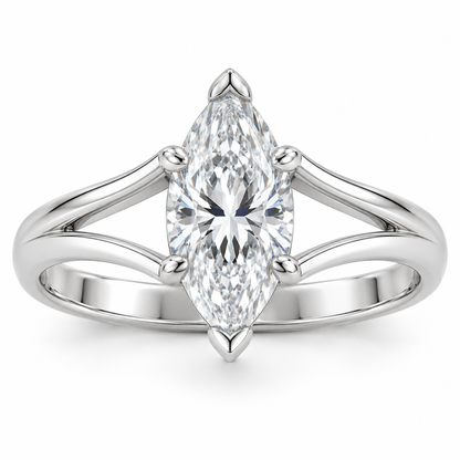 [metal:white-gold] Aureon Split-Shank Marquise Setting — front — Aureon Split-Shank Marquise Setting front design illustration [catalog-v4]