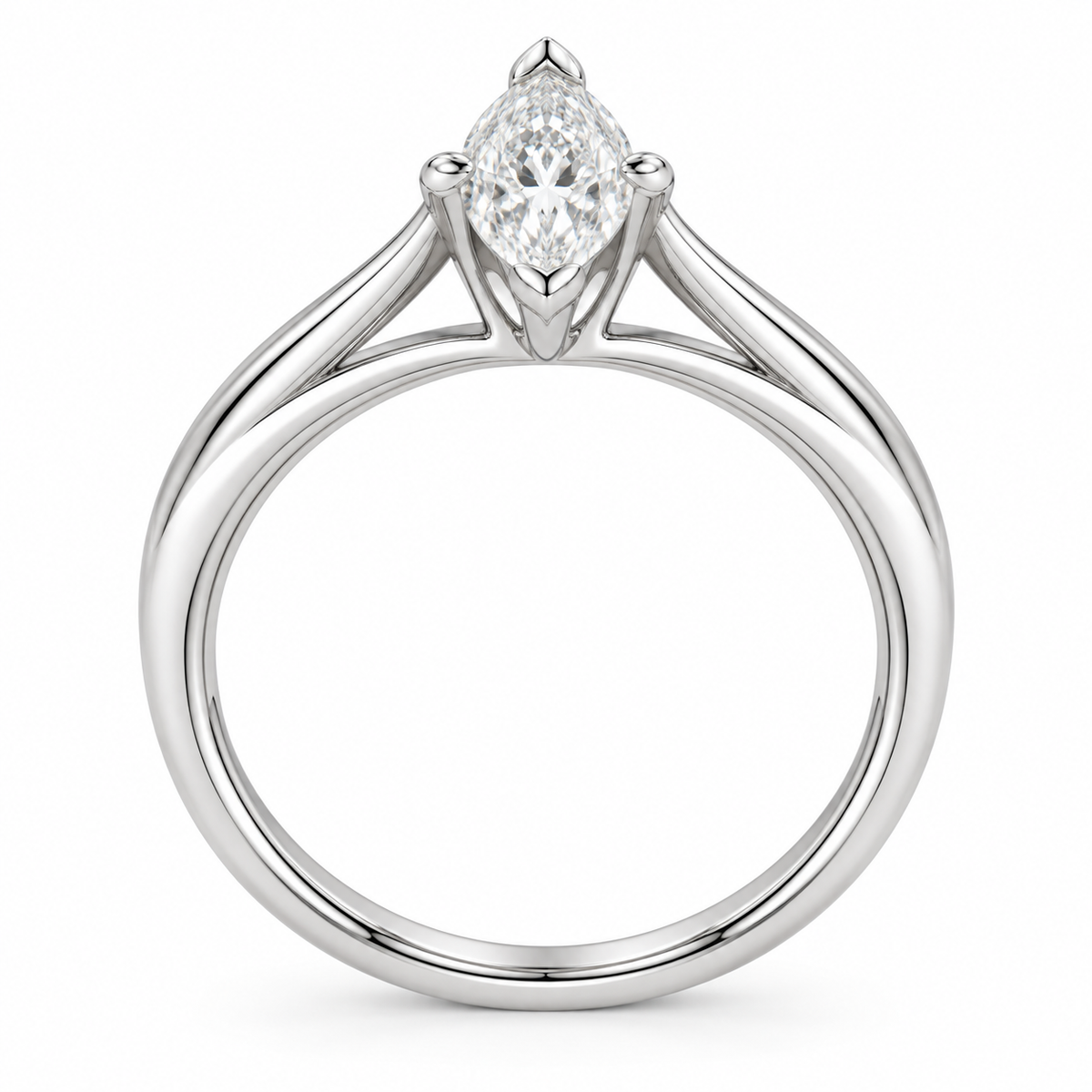 [metal:white-gold] Aureon Split-Shank Marquise Setting — top — Aureon Split-Shank Marquise Setting top design illustration [catalog-v4]