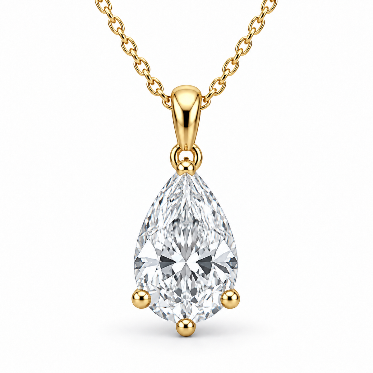 [metal:yellow-gold] Aurora Pear Pendant — front — Yellow gold colour preview [catalog-v4]