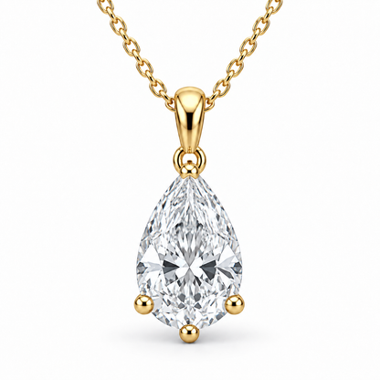 [metal:yellow-gold] Aurora Pear Pendant — front — Yellow gold colour preview [catalog-v4]