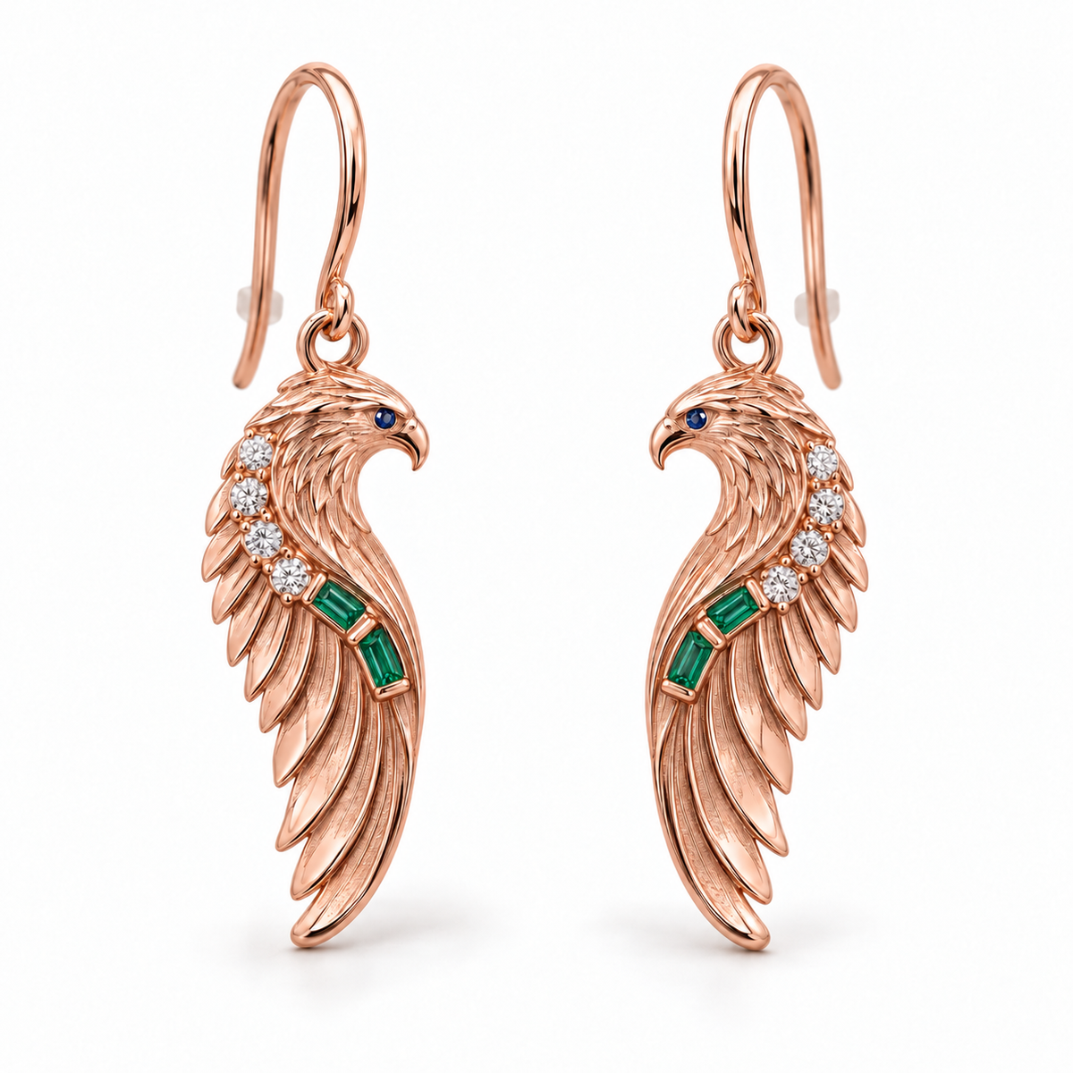 Auster Eagle Wing Hooks — hero — [metal:rose-gold]