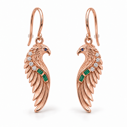 Auster Eagle Wing Hooks — hero — [metal:rose-gold]