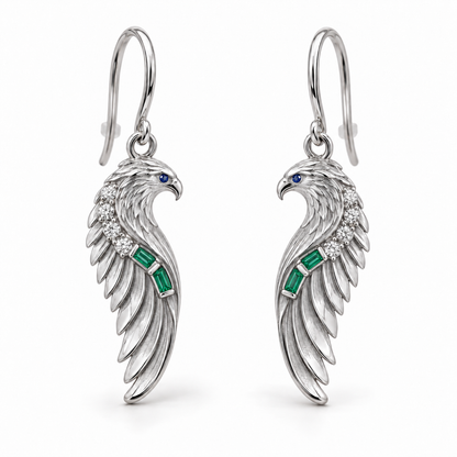Auster Eagle Wing Hooks — hero — [metal:white-gold]