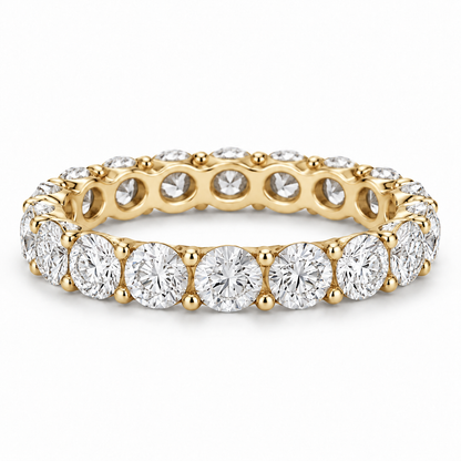 [metal:yellow-gold] Aveline Round Eternity Ring — front — Yellow gold colour preview [catalog-v4]