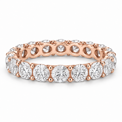 [metal:rose-gold] Aveline Round Eternity Ring — front — Rose gold colour preview [catalog-v4]