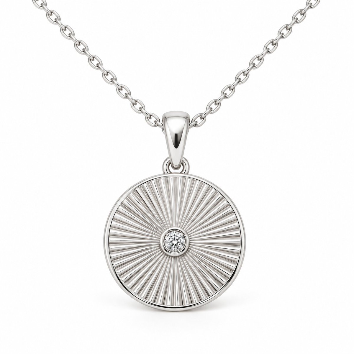 [metal:white-gold] Avelise Sunray Medallion — front — Avelise Sunray Medallion front design illustration [catalog-v4]