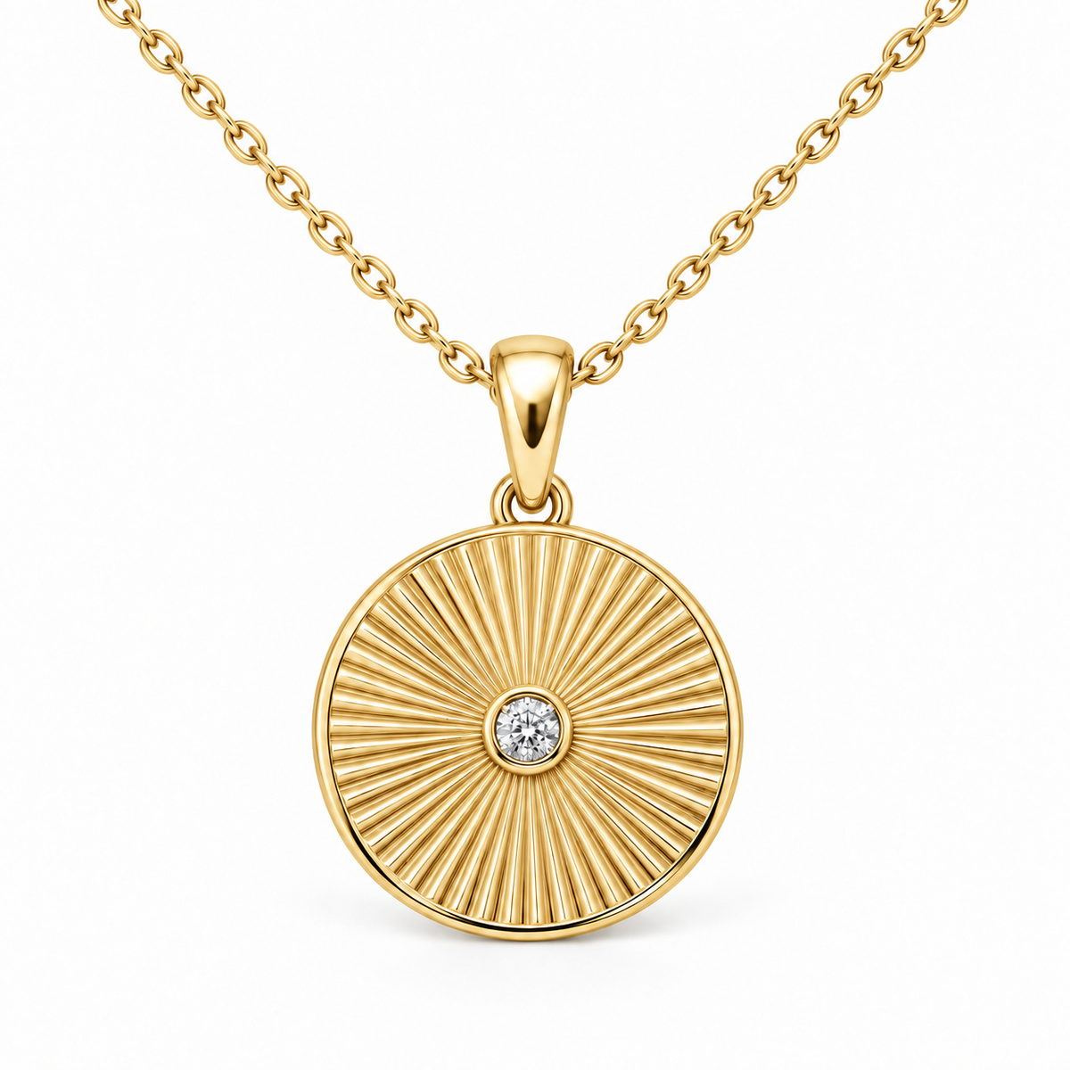 [metal:yellow-gold] Avelise Sunray Medallion — front — Avelise Sunray Medallion front design illustration [catalog-v4]