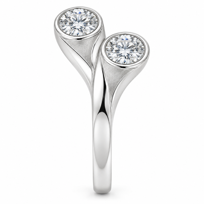 [metal:white-gold] Avelora Twin-Bezel Setting — side-profile — Original setting design illustration [catalog-v4]