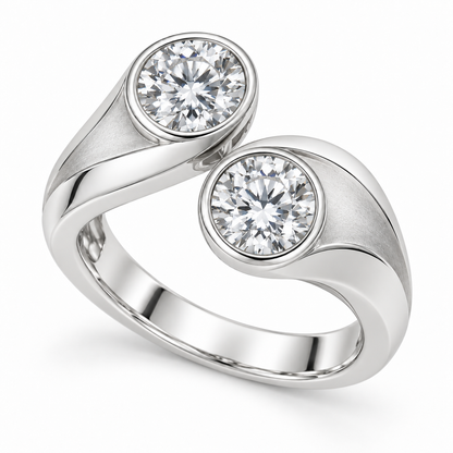 [metal:white-gold] Avelora Twin-Bezel Setting — three-quarter — Original setting design illustration [catalog-v4]