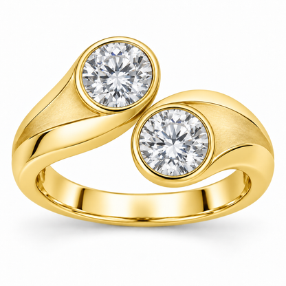 [metal:yellow-gold] Avelora Twin-Bezel Setting — front — Original setting design illustration [catalog-v4]