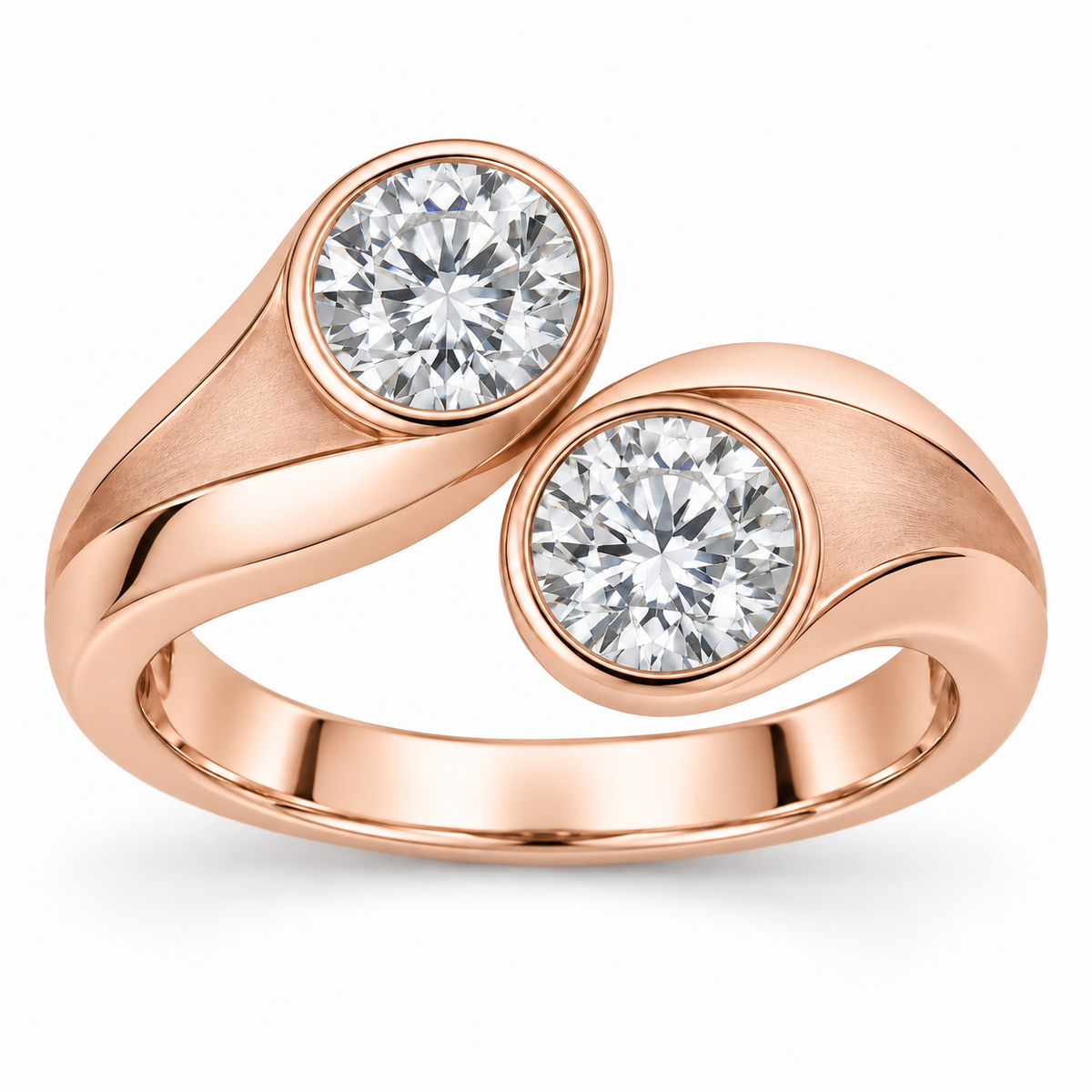 [metal:rose-gold] Avelora Twin-Bezel Setting — front — Original setting design illustration [catalog-v4]