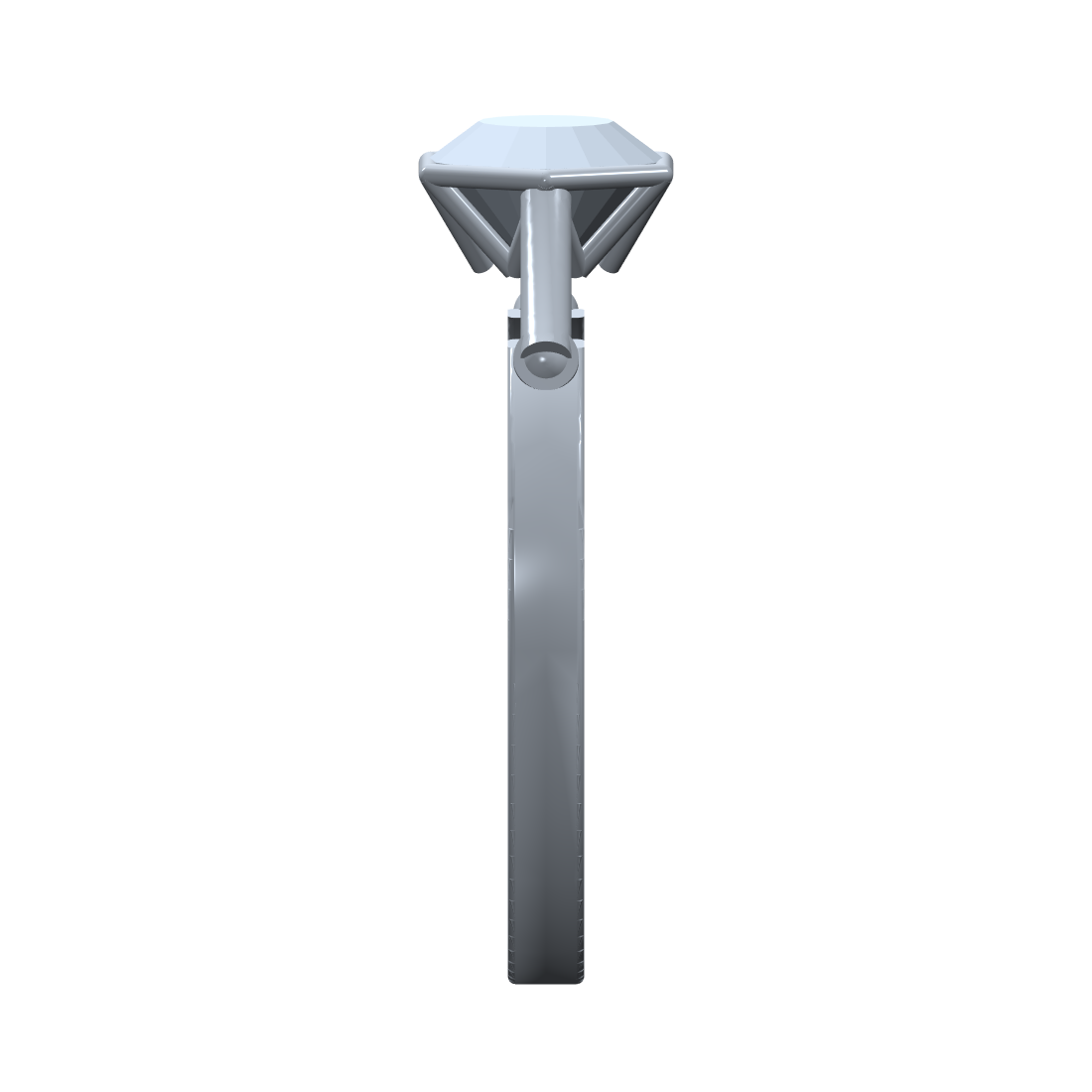 [metal:white-gold] pj avenor hex truss bezel setting — side CAD view — illustrative design [catalog-v4]