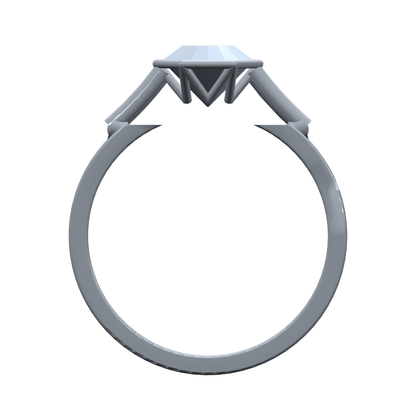 [metal:white-gold] pj avenor hex truss bezel setting — circular CAD view — illustrative design [catalog-v4]