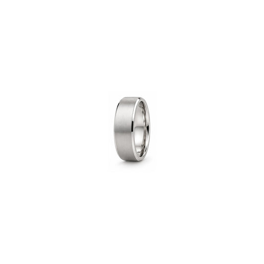 [metal:white-gold] Bastien Flat Wedding Band — white gold hero — illustrative catalogue render