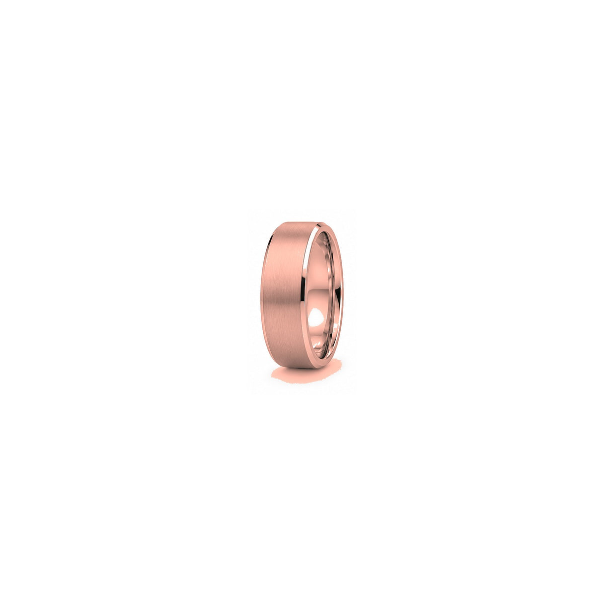 [metal:rose-gold] Bastien Flat Wedding Band — rose gold hero — illustrative catalogue render