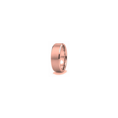 [metal:rose-gold] Bastien Flat Wedding Band — rose gold hero — illustrative catalogue render